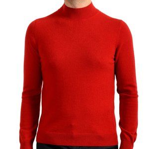 Malo Optimum Men's Brick Red Wool Cashmere Mockneck Pullover Sweater